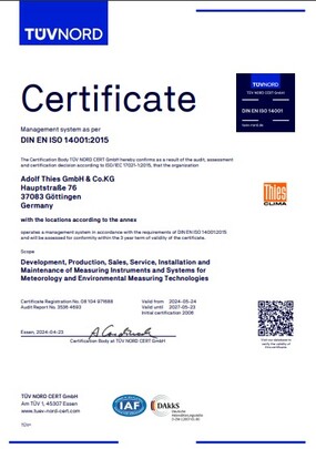 Download Certificate, DIN ISO 14001:2015